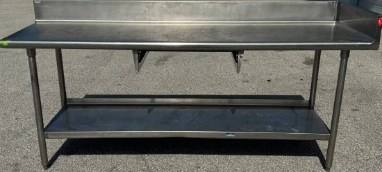 Stainless Steel Commercial Work Table with Backsplash & Undershelf