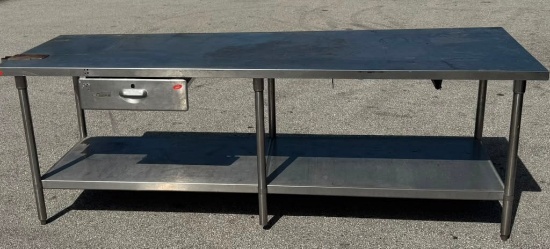 Stainless Steel Work Table with Sink, Drawer & Undershelf
