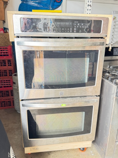 Kenmore wall mount double convection oven built into rolling box for traveling Catering Company this