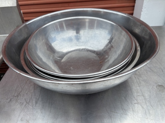Large Nested Set of Kosher Mixing Bowls - Large Stainless Steel Bowl Set
