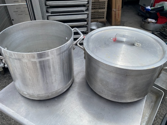 Commercial Stock Pots W/ Lids - 16 Quart & 14 Quart Stock Pot W/ Handles - Kosher