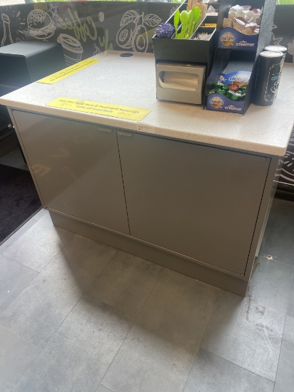 Counter with corian Top 49" x 36" x 34"