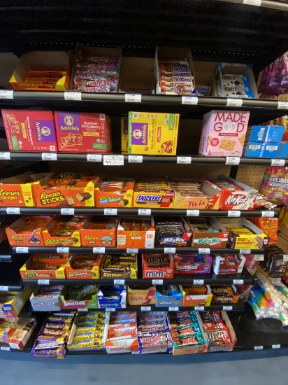 7 shelf of Assorted Chocolate ,Candy Bars & Snacks Treats Lot price
