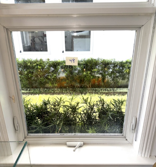 Impact Window, Grey Tint, 34" X 34", Aluminum Casing, Professionally Removed