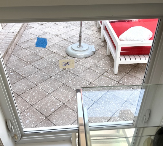 Impact Window, Grey Tint, 34" X 34", Aluminum Casing, Professionally Removed