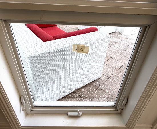 Impact Window, Grey Tint, 34" X 34", Aluminum Casing, Professionally Removed