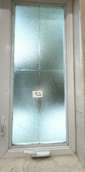 Impact Window, Frosted Finish 22" X 48", Aluminum Casing Professionally Rem