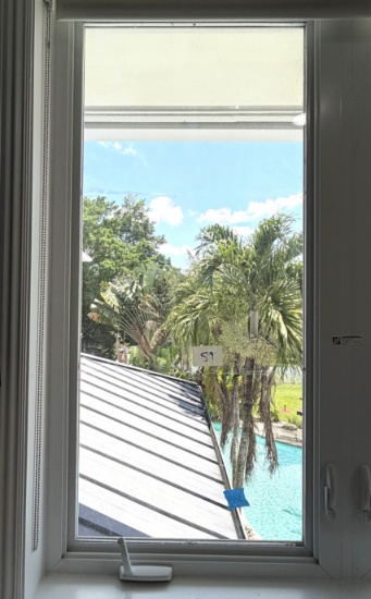 Impact Window, Grey Tint, 36" X 72", Aluminum Casing, Professionally Removed