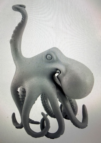 C-3228L-GFR,Sugvar the Octopus // Frosted light Gray, 24" X 15"