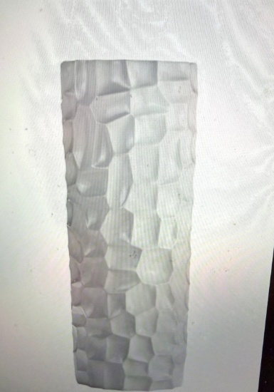 C19W,Textured Honeycomb Vase // White, 15" X 15"