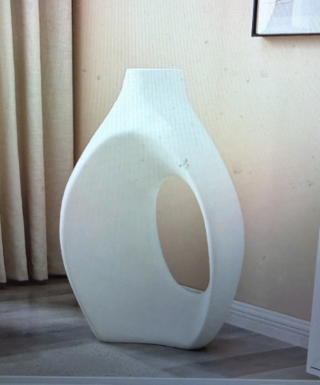 C24MW,Simi Vase Large, White, 37" X 15"