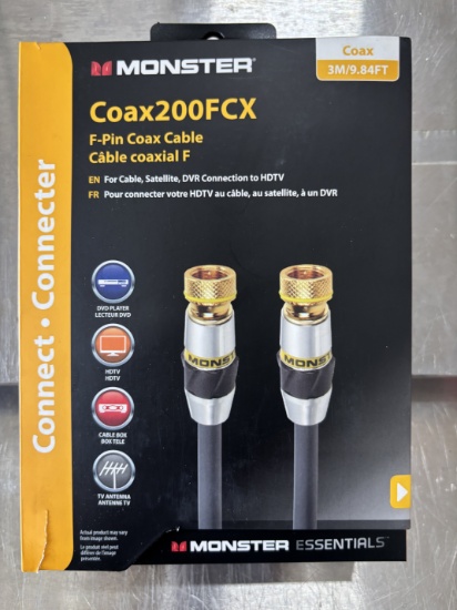 MONSTER 10' Coaxial Cable 200 FCX Coax Cable - Professional Coax Cable