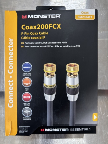 MONSTER 10' Coaxial Cable 200 FCX Coax Cable - Professional Coax Cable