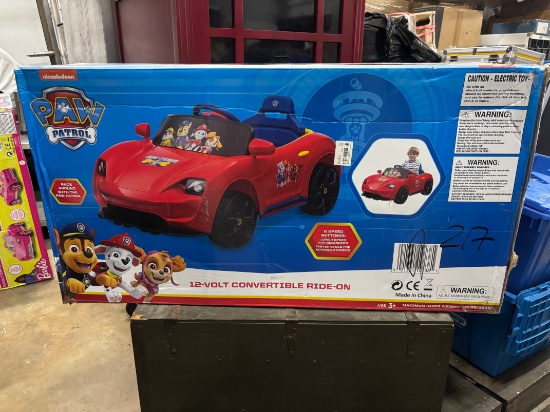 Brand New PAW PATROL 12V Driveable Car - Running 12V Car & Batteries