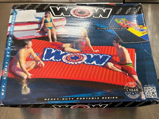 WOW 6' by 10' EZ Fold Up Inflatable Raft w/ Heavy Duty Portable Design - Brand New in Un-Opened Box