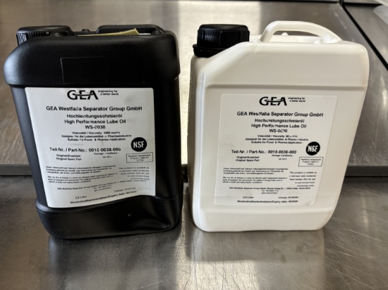 GEA Westfalia High-Performance Food-Grade Lubricating Oils – 2.5 Liters Each