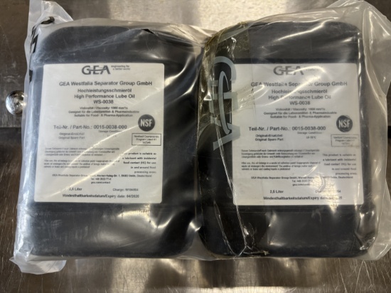 GEA Westfalia WS-0038 High-Performance Lubricating Oil – 2.5 Liters Each – Expired 04/2026