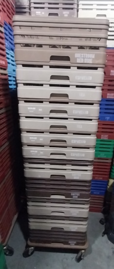 Commercial Restaurant Style Glass Racks W/ (72) Glasses - Assorted Glass Racks W/ Glass & Dolly