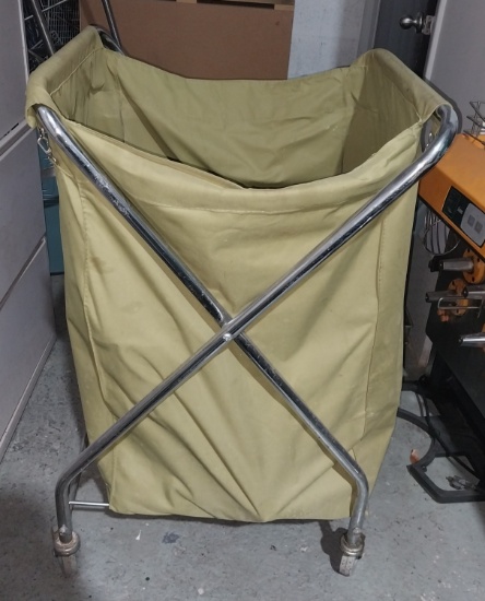 LAVEX LODGING Rolling Hamper / Dirty Bin on Casters W/ Metal Frame & Army Green Bag