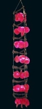 BOXED CAPIZ CHIME w/DYED PINK, BOXED CAPIZ CHIME w/DYED ASS'T