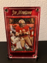 JOE MONTANA Minted Card in Case W/ Stand - Collectors Choice "The Drive" Card #JM6