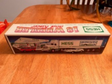 HESS 18 Wheeler W/ Race Car in Factory Box - Collectable HESS Truck W/ Car
