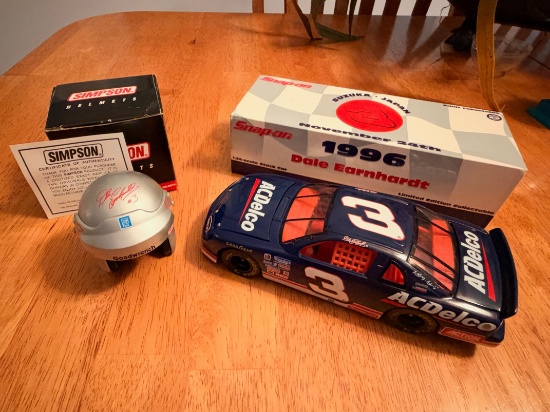 DALE EARNHARDT Diecast 1:24th Scale Model Car W/ Diecast Helmet - Both Have COA
