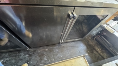 PERLICK Pass Through Island Style Refrigerated Bar Back - Glass Door Refrigerated Back Bar