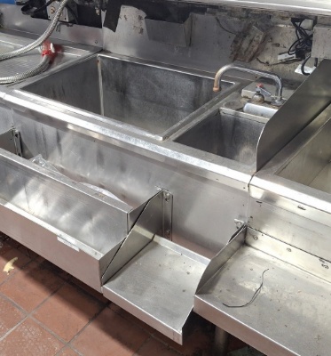 36" Bar Height Ice Bin W/ Cold Plate & Single Comp Sink W/ Faucet