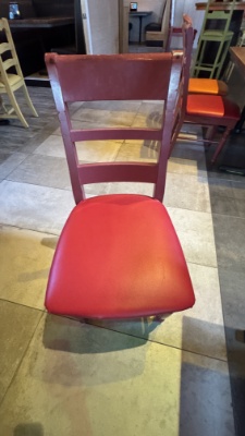 Wood Dinning Room Chairs Red Chairs W/ Wood Frame & Cushion