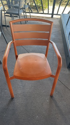 Orange Metal Outdoor Chairs / Outdoor Metal Seating - Orange