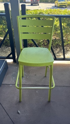 Green Metal Framed Bar Stool - Outdoor Bar Stool - Green