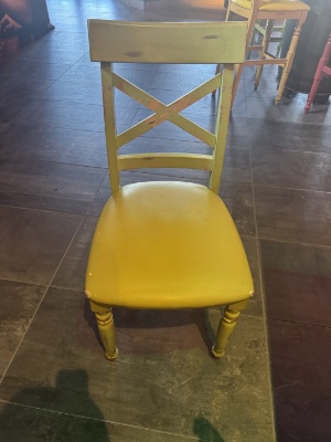 Wood Dinning Room Chairs Yellow Chairs W/ Wood Frame & Cushion