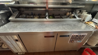DELFIELD 60" Two Top Sandwich Prep Table / Refrigerated Prep Table W/ Interior Racking