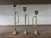 1. Set of 3 Trumpet-Shaped Candle Holders