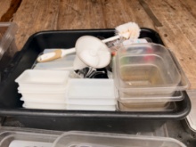 Bus Bin Filled W/ Restaurant Utensils / Bar Supplies & More