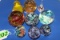 9 ART GLASS PAPER WEIGHTS: