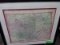 ORIGINAL INDIAN TERRITORY MAP, 1880'S MATTED AND FRAMED