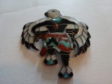 ZUNI  BOLO WITH  CHANNEL INLAY IN THUNDERBIRD FORM