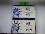 (2) U.S. MINT PROOF SETS: 1999, 2003