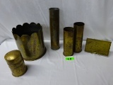 6 PIECES WWI TRENCH ART