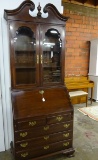 MAHOGANY SLANT TOP SECRETARY BOOKCASE,