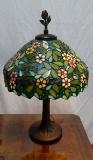 DALE TIFFANY STAIN GLASS LAMPSHADE & LAMP