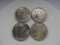 (4) AU-BU MORGAN SILVER DOLLARS: 1886, 1887, 1888, 1889