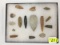 (15) PALEO INDIAN OF ASSORTED DART, SPEAR POINTS, BLADES AND ARROWHEADS