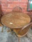 ROUND OAK TABLE AND 4 CHAIRS