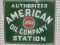 PORCELAIN SIGN AUTHORIZED AMERICAN OIL COMPANY STATION-17X20