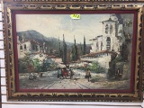 LUIS PABLO CORDOVA, OIL ON CANVAS MEXICAN STREET SCENE