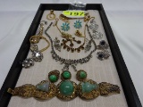 TRAY OF VINTAGE COSTUME JEWELRY