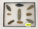 (9) PALEO INDIAN SPEAR AND DART POINTS